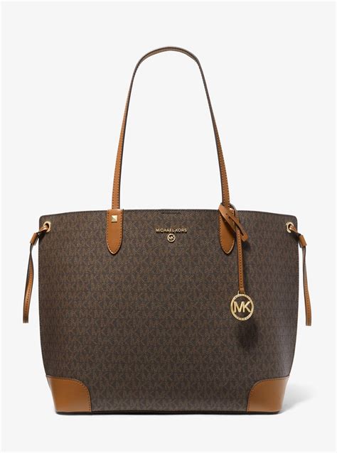 edith large logo tote bag michael kors